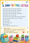 3. Sınıf ihtiyaç listesi