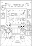 Okuluna Hoş Geldin Boyama