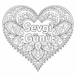 Sevgi mandala boyama