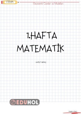 1. Hafta Matematik ders  ÇALIŞMA DERS NOTU DEĞERLENDİRME