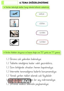 Hayat Bilgisi 6.Tema Değerlendirme