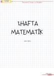 1. Hafta Matematik ders  ÇALIŞMA DERS NOTU DEĞERLENDİRME