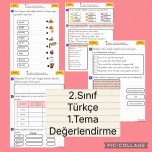 2.Sınıf Türkçe Ders kitabı Uyumlu Değerlendirme