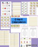 O HARFİ DEFTER YAPISTIR DİKTE OKUMA ÇALIŞMALARIM