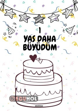 1 yaş büyüdüm pastası