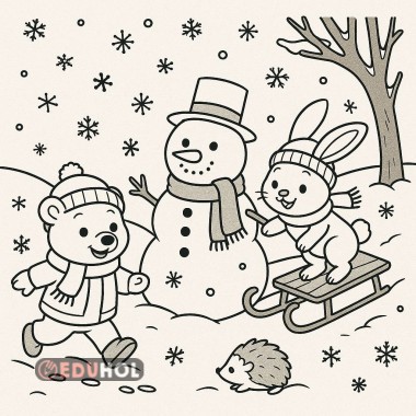Kış boyama sayfasi