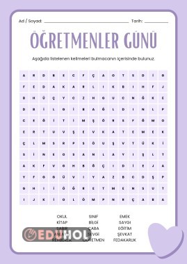 Öğretmenler günü bulmaca
