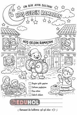 Ramazan temalı Boyama sayfası