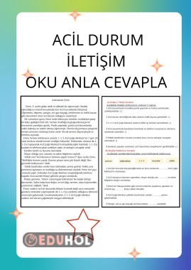 ACİL DURUMLARDA İLETİŞİM OKUMA ANLAMA