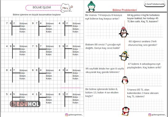 BÖLME İŞLEM VE PROBLEMLERİ