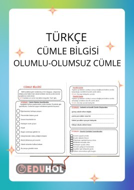 CÜMLE BİLGİSİ  OLUMLU- OLUMSUZ CÜMLE