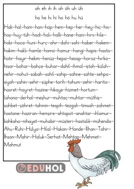 H SESİ TÜM KELİMELER