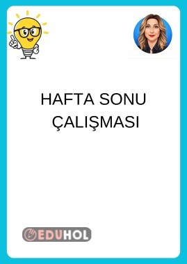 (4-5 MART) HAFTA SONU ÇALIŞMASI
