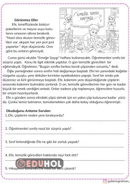 HİKAYELERLE HAYAT BİLGİSİ DERSİ