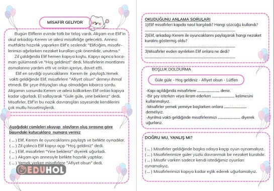 HİKAYELERLE HAYAT BİLGİSİ KONULARI