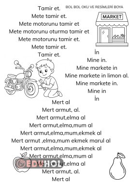 M SESİ OKUMA- BOYAMA