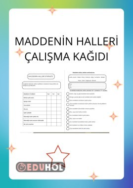 MADDENİN HALLERİ ÇALIŞMA KAĞIDI