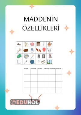MADDENİN ÖZELLİKLERİ KES YAPIŞTIR ETKİNLİĞİ