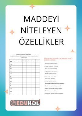 MADDEYİ NİTELEYEN ÖZELLİKLER