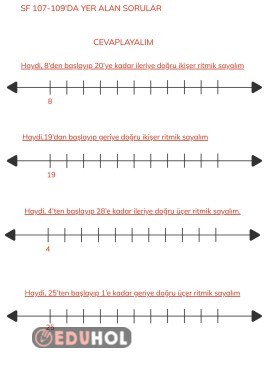 MATEMATİK DERS KİTABI SF 107-109 SAYI DOĞRUSU SORULARI