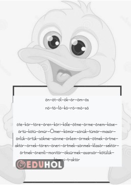 Ö SESİ TÜM KELİMELER OKUMA