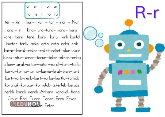 R SESİ TÜM KELİMELER