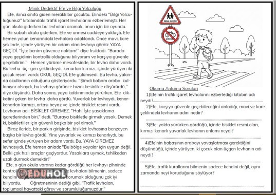 TRAFİK İŞARET VE LEVHALARI KONULU HİKAYE