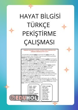 TÜRKÇE-HAYAT BİLGİSİ PEKİŞTİRME ÇALIŞMASI