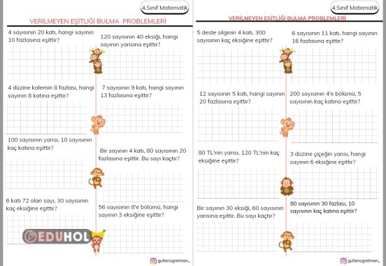 VERİLMEYEN EŞİTLİĞİ BULMA PROBLEMLERİ