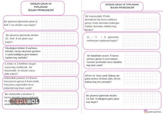 VERİLMEYEN TERİMİ BULMA PROBLEMLERİ