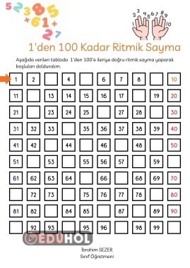 1'den 100'e Kadar Ritmik Sayma