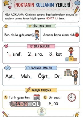 1.Sınıf Nokta İşaretinin Kullanımı