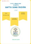 Birinci Sınıflar 30. Hafta Ödevim