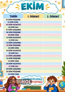 NÖBETÇİ  ÖĞRENCİ LİSTESİ (EKİM AYI )