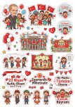 23 Nisan Sticker Seti ( 3 Farklı Sayfa )