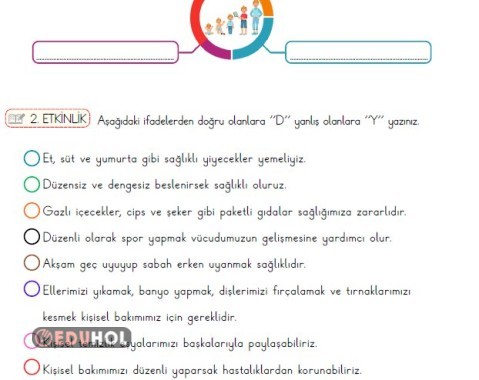 2. Sınıf Hayat Bilgisi Sağlıklı Büyüme Gelişme