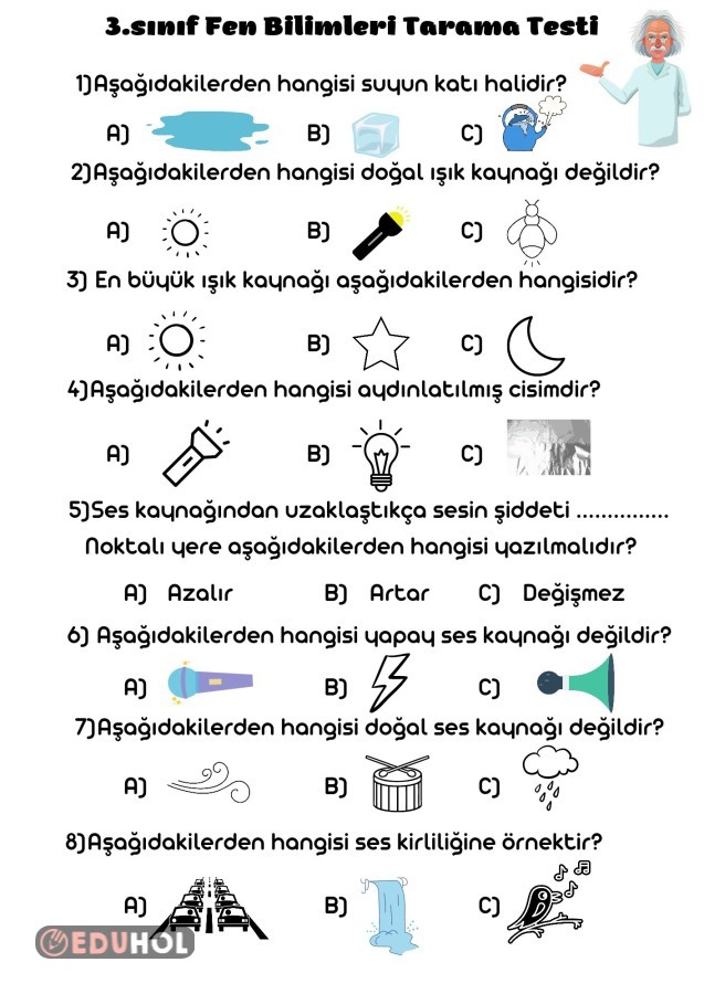 Fen Bilimleri Test | Eduhol - Ders Videoları İzle Online Test Çöz ...