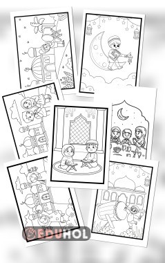 Ramazan Ayı etkinlikleri için boyama sayfaları