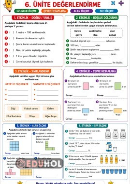 3.sinif matematik 6.unite değerlendirme