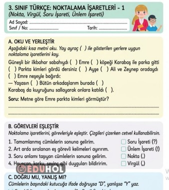 3.sınıf noktalama işaretleri