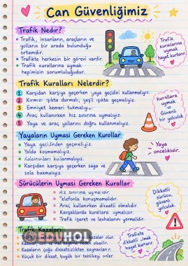 4 sınıf trafik güvenliği ilk konular konu anlatım