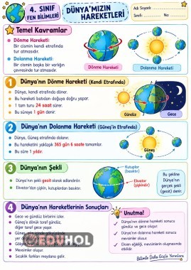 Dünya’nın Hareketleri Konu Anlatımı(Basit)