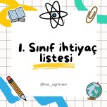 1.sınıf İhtiyaç listesi