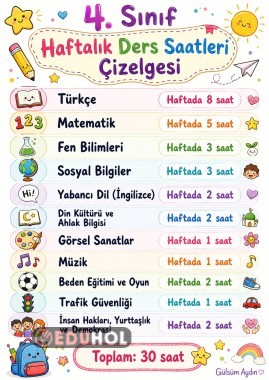 4.SINIF DERS SAATLERİ ÇİZELGESİ