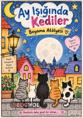 “Ay Işığında Kediler – Boyama Atölyesi” 🌙🐱