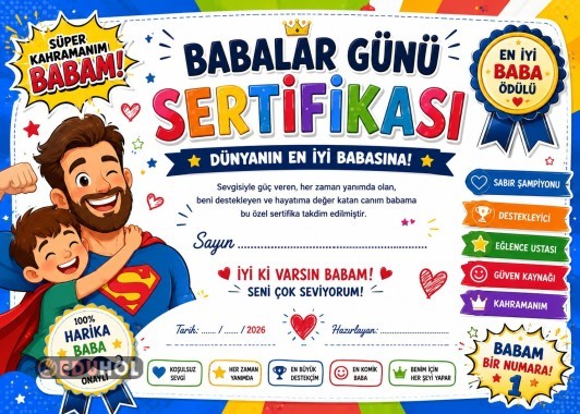 BABALAR GÜNÜ SERTİFİKASI