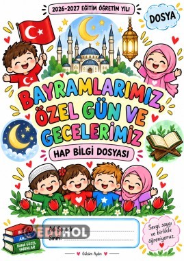 🌸 Bayramlarımız, Özel Gün ve Gecelerimiz 4. Sınıf Hap Bilgi ve Boyama Etkinlikleri Dosyası