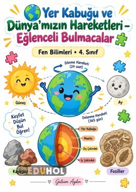 🌍 Yer Kabuğu ve Dünya’mızın Hareketleri – Eğlenceli Bulmacalar 🧩