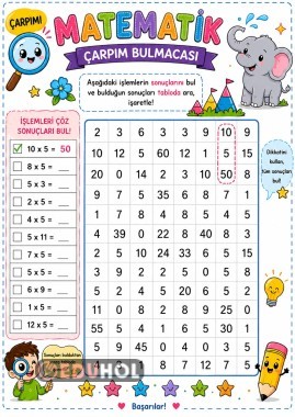 Çarpım Avı Bulmaca