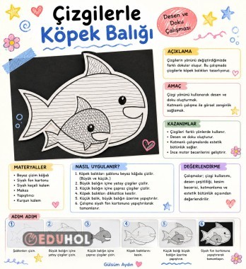Çizgilerle Köpek Balığı – Desen ve Doku Çalışması